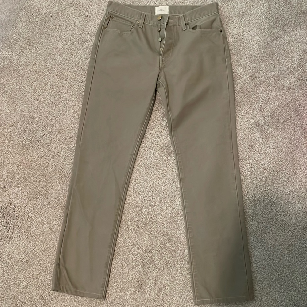 Sid Mashburn Slim Straight 33x34 Khaki Canvas Pants